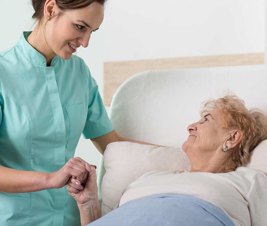 nursing comforting hospice patient